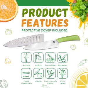 VegItPro 8" Ceramic Knife + Vegetable Cutting Knives + Ceramic Paring Knife + Sharp Knife + Vegetable Knife + Lettuce Knife + Blade Covers Included