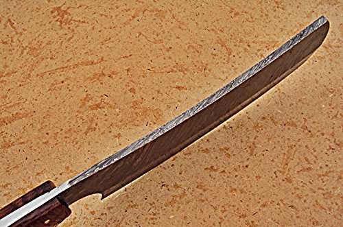 CP-285, Damascus Steel 12.00 Inches Cleaver style Knife – Solid Rose Wood Handle (Damascus Steel 1)