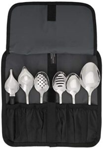 mercer culinary 7-piece plating spoons ii set, silver