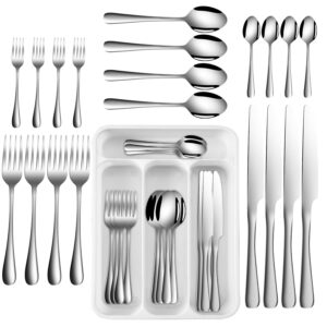 PERHOME 20-Piece Silverware Set for 4, Stainless Steel Eating Utensils Sets, Mirror Polished Flatware Cutlery Set for Home Kitchen Restaurant Hotel, Include Fork Knife Spoon Set, Dishwasher Safe