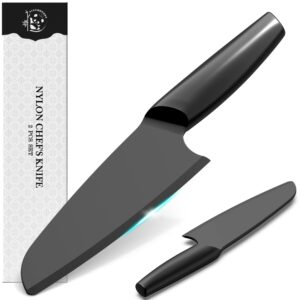 ailuropoda nylon knife | 2 pcs nylon knife for nonstick pans | nylon knife set for cutting fruits, veggies and bread black
