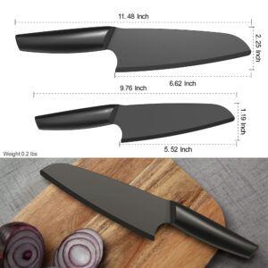 AILUROPODA Nylon Knife | 2 PCS Nylon Knife for Nonstick Pans | Nylon Knife Set for Cutting Fruits, Veggies and Bread Black