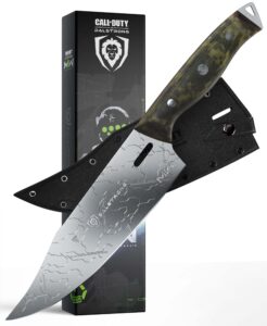 dalstrong chef knife - 8 inch - call of duty edition - exclusive collector set - high-carbon 9cr18mov steel - g10 digital camo handle - ultra-thin zero friction blade - chef's knife - leather sheath