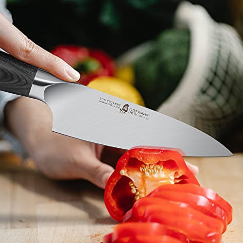 TUO 6 inch Chef Knife, Kitchen Knife Gyuto chef Knife, German High-Carbon Stainless Steel, Comfortable Pakkawood Handle, Full Tang with Gift Box, Goshawk Series