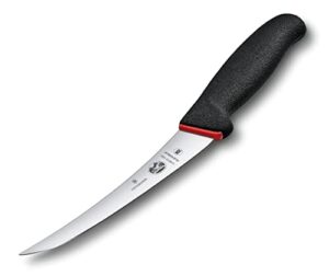 victorinox kitchen boning, 6" curved, flexible narrow blade, black dual grip handle 5.6613.15d