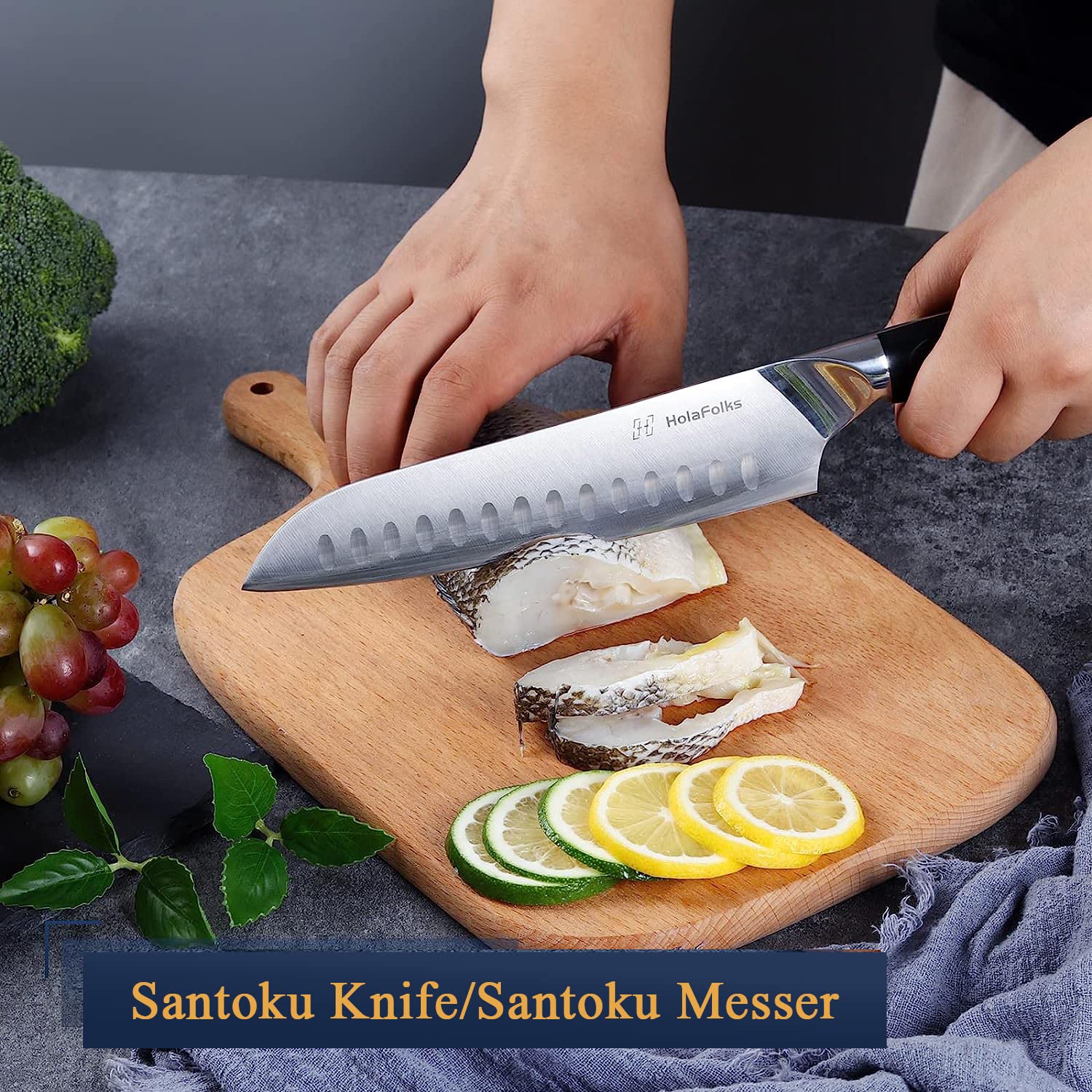 Japanese Chefs Knife Set, 8" Chef Knife & 7" Santoku Knife & 5" Utility Knife,High Carbon Stainless Steel Sharp Paring Kitchen Knife with Ergonomic Handle,Kitchen Gadgets for Women & Men with Gift Box