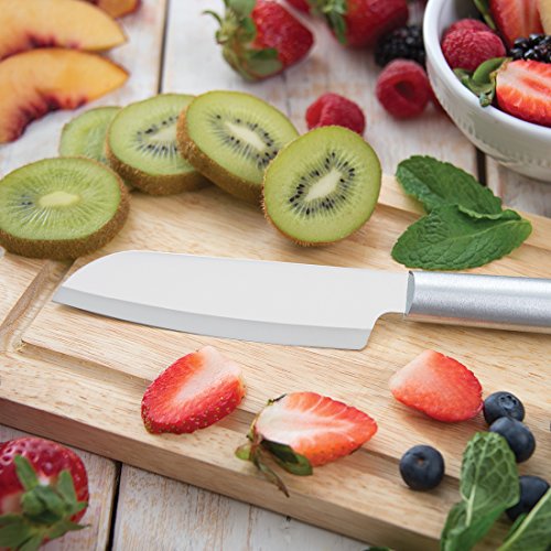 Rada Cutlery Cook’s Starter Kit 4-Piece Set – Includes Super Parer, Cook’s Knife, Cook’s Utility Knife With Brushed Aluminum Knife Handles Plus Quick Edge Knife Sharpener