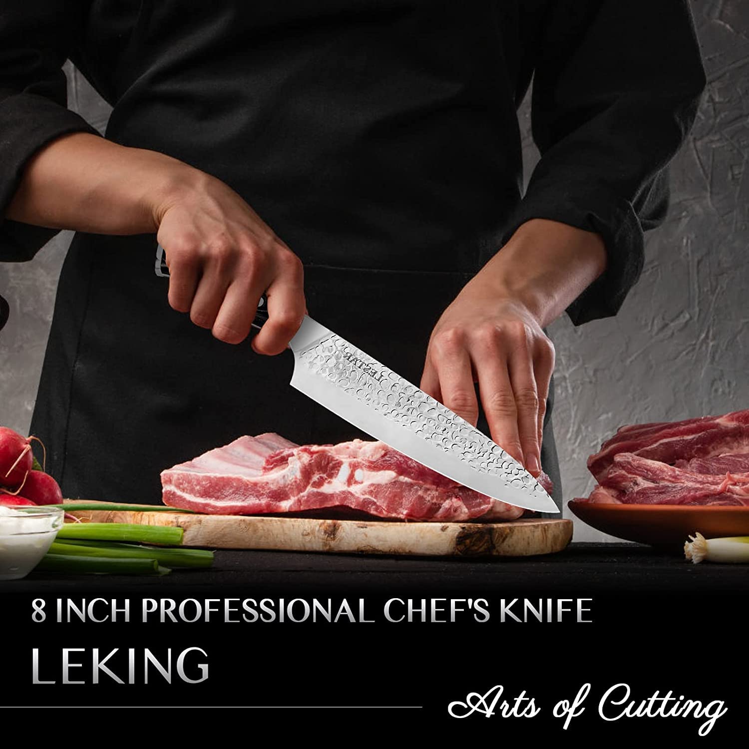 Leking Chef Knife German EN1.4116 High Carbon Stainless Steel 8 Inch Professional Chef’s Knife with Ergonomic Handle in Gift Box, Ultra Sharp Kitchen Knife for Family and Restaurant