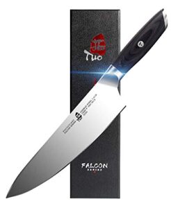 tuo chef knife 8 inch - kitchen chef cooking knife japanese gyuto knife - german hc steel with pakkawood handle - falcon series with gift box