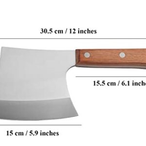 MLG Tools Bone Knife, Full Tang Meat Cleaver Knife Heavy Duty Bone Axe Butcher Cleaver, for big bone and frozen meat