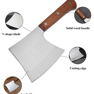 MLG Tools Bone Knife, Full Tang Meat Cleaver Knife Heavy Duty Bone Axe Butcher Cleaver, for big bone and frozen meat