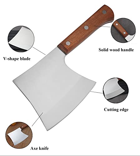 MLG Tools Bone Knife, Full Tang Meat Cleaver Knife Heavy Duty Bone Axe Butcher Cleaver, for big bone and frozen meat