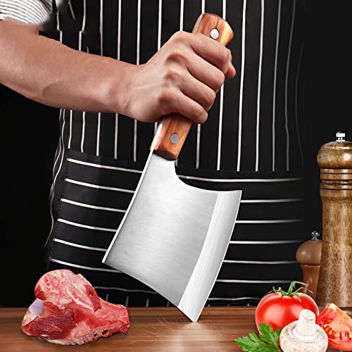 MLG Tools Bone Knife, Full Tang Meat Cleaver Knife Heavy Duty Bone Axe Butcher Cleaver, for big bone and frozen meat