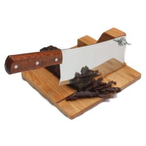 billy buckskin original biltong cutter | easily slices through biltong & jerky | biltong slicer for beef biltong slabs | cut thin slices | made in the usa | quality oak wood with removable blade