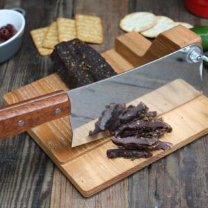 Billy Buckskin Original Biltong Cutter | Easily Slices Through Biltong & Jerky | Biltong Slicer for Beef Biltong Slabs | Cut Thin Slices | Made in the USA | Quality Oak Wood with Removable Blade