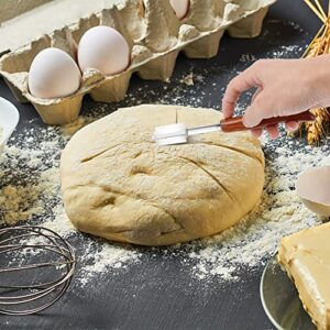 SIMOX Premium Bread Lame Slashing Tool, Bread Scorer Blade with Crafted Wooden Handle, Dough Scoring Kinfe with 5 Extra Blades and Protective Cover