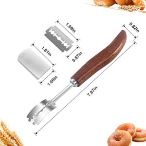 SIMOX Premium Bread Lame Slashing Tool, Bread Scorer Blade with Crafted Wooden Handle, Dough Scoring Kinfe with 5 Extra Blades and Protective Cover