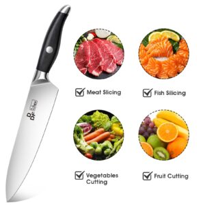 DDF iohEF Chef Knife, Kitchen Knife 8 Inch High Carbon Stainless Steel Chef's Knives Professional Sharp Chopping Knife with Ergonomic Handle for Meat Cutting Cooking