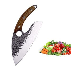 zonghai meat cleaver, chef's knife with rosewood handle - 8.5 inch steel blade - kitchen fillet knife for chopping, slicing and dicing fruits, vegetables and meat