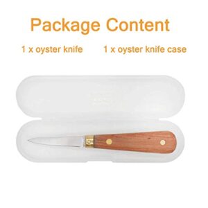 Oyster shucking knife, oyster knife, full tang knife not easy to break and bend (1knife+1case)