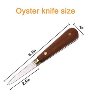 Oyster shucking knife, oyster knife, full tang knife not easy to break and bend (1knife+1case)