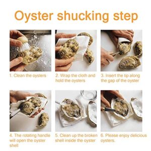 Oyster shucking knife, oyster knife, full tang knife not easy to break and bend (1knife+1case)