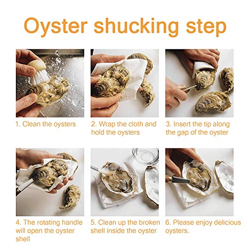 Oyster shucking knife, oyster knife, full tang knife not easy to break and bend (1knife+1case)