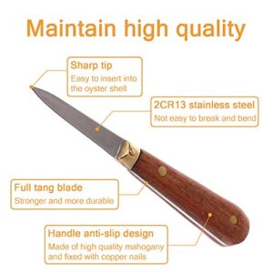 Oyster shucking knife, oyster knife, full tang knife not easy to break and bend (1knife+1case)