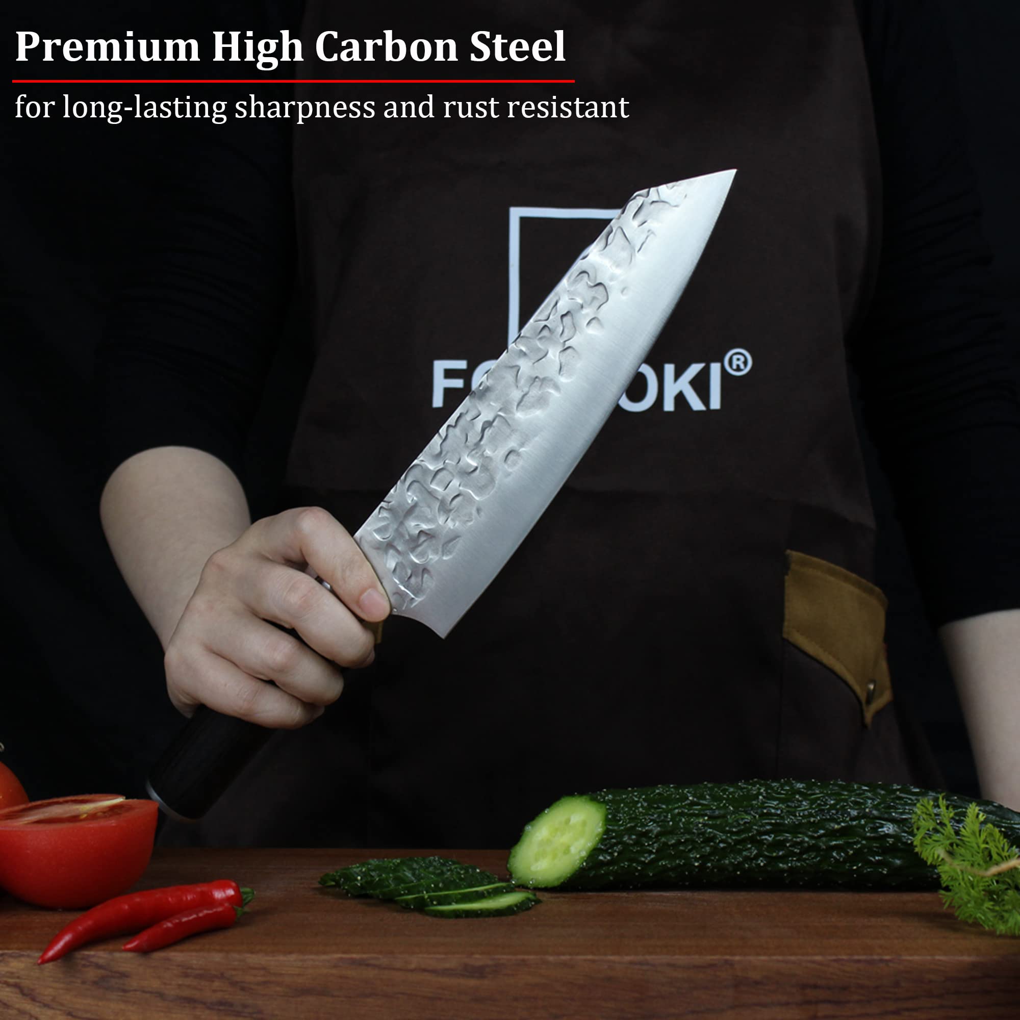 FODCOKI Receive Both- Chef Knife- Kitchen Knife- Nakiri Knife- Santoku Knife- Boning Knife