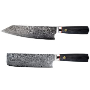 receive both-8" damascus gyuto knife and 7" damascus nakiri knife
