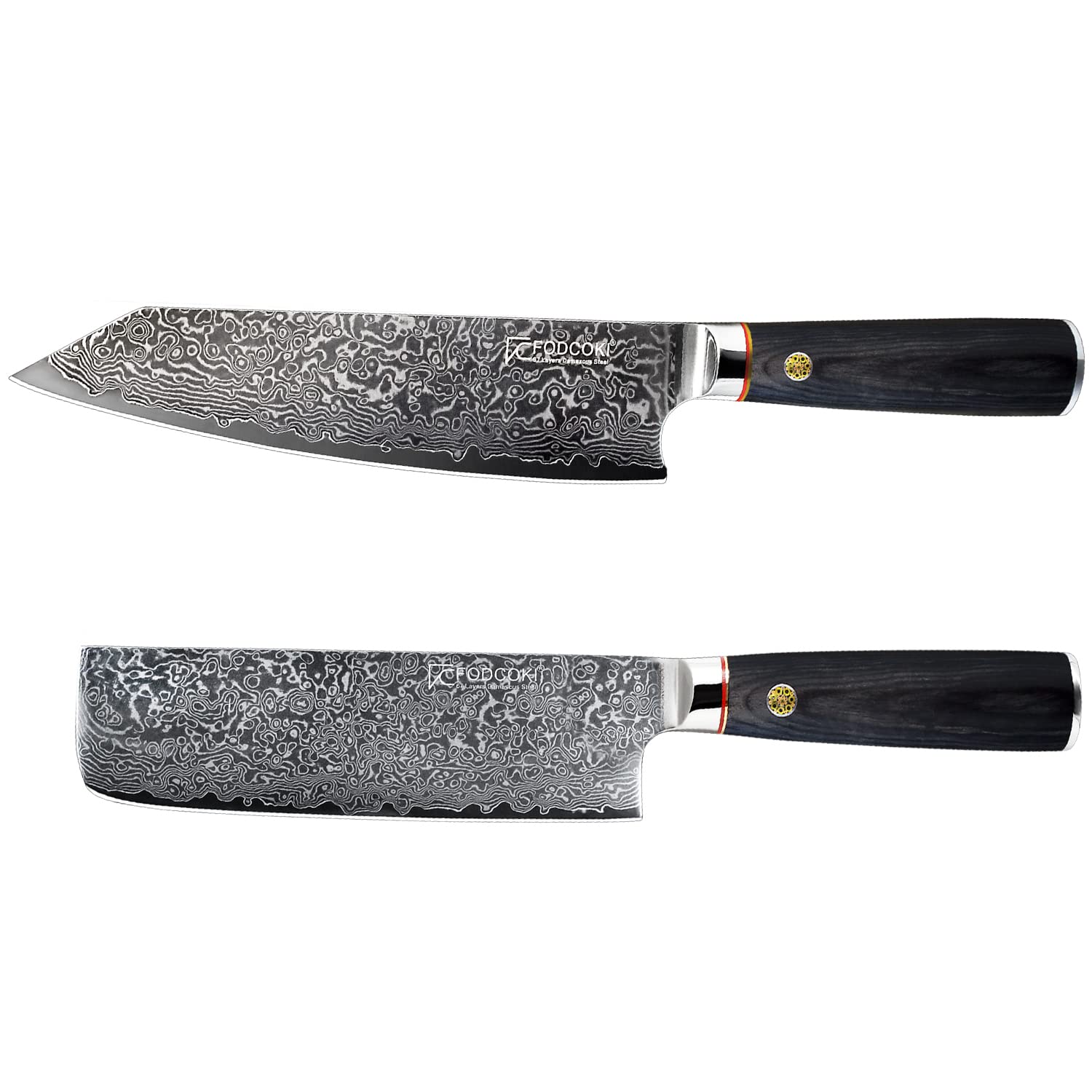 Receive Both-8" Damascus Gyuto Knife and 7" Damascus Nakiri Knife