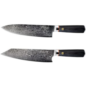 receive both-8" damascus chef knife and 8" damascus nakiri knife