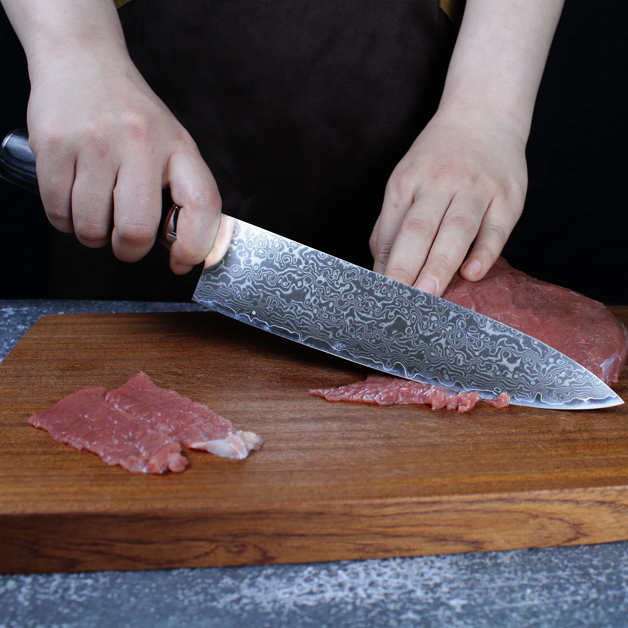 Receive Both-8" Damascus Chef Knife and 8" Damascus Nakiri Knife