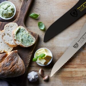 Dalstrong Gladiator Series Serrated Offset Bread Knife 8" Bundled with Chef Knife 8" - Elite - NSF Certified