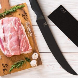 Dalstrong Shadow Black Series Curved Boning Knife 6" Bundled with Butcher & Breaking Knife 10" - NSF Certified