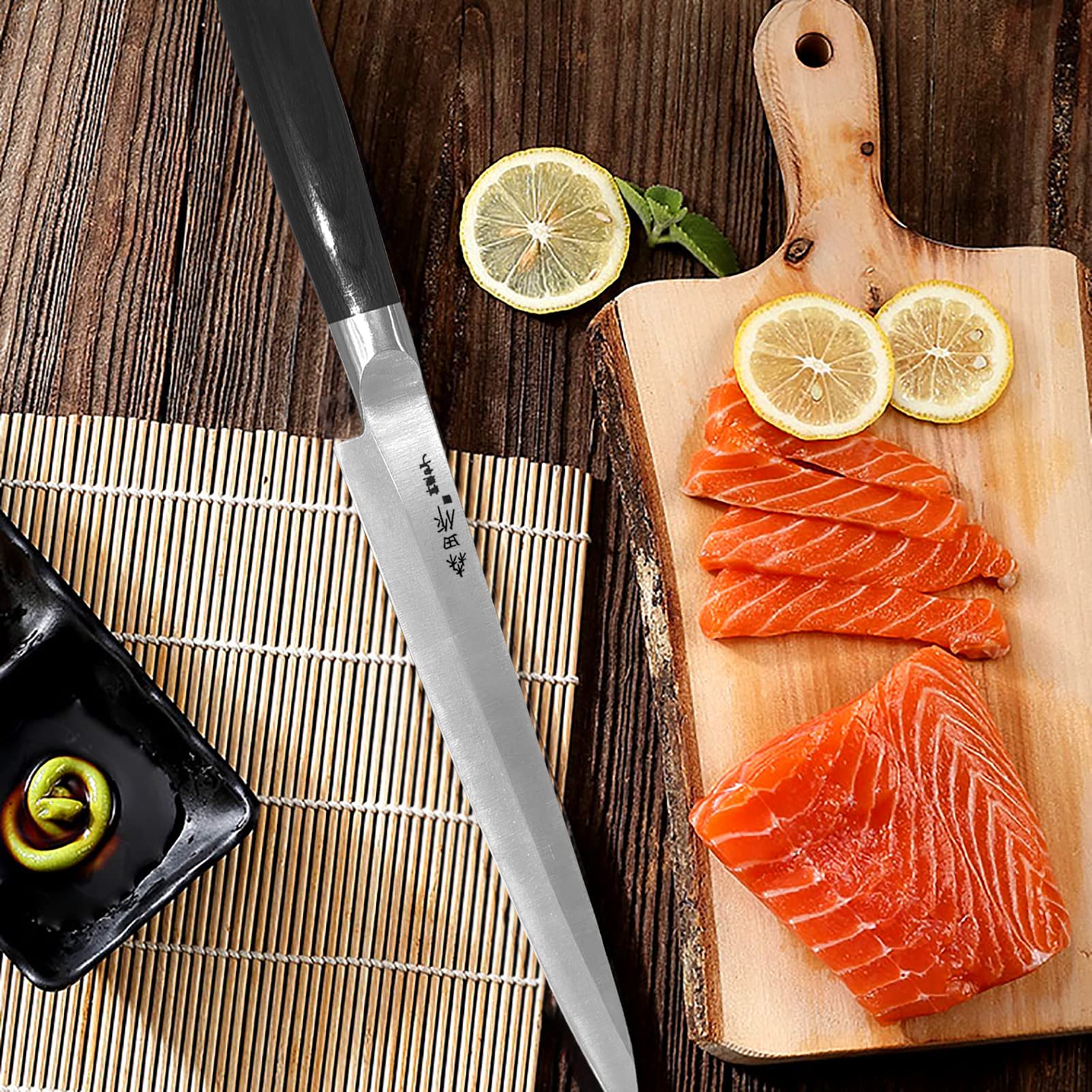 CHUYIREN Sushi Knife Sashimi Knife- 9.5inch and 10.6 inch, Wooden Handle And Wenge Wood Handle