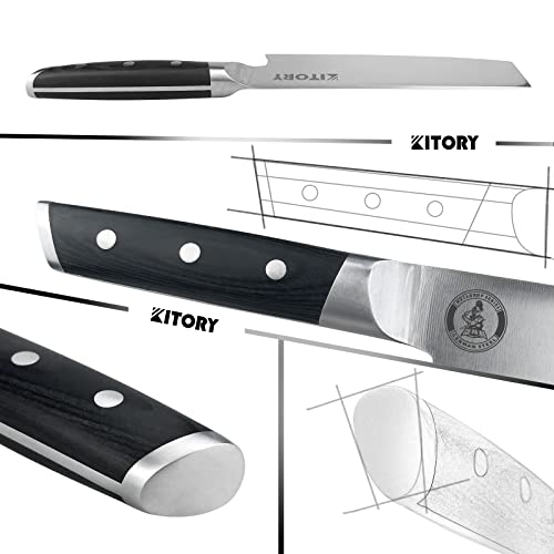 Kitory Chef Knife 8 Inch + Nakiri Knife 6.5 Inch -Forged German High Carbon Steel - Ergonomic Pakkawood Handle-Gift Box - Metadrop Series