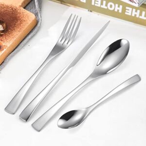 silverware set flatware set for 8 stainless steel cutlery set 32 piece include upgraded knife spoon fork for restaurant hotel family gatherings & daily mirror polished dishwasher safe
