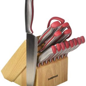 Farberware 5203702 Edgekeeper Knife Set, One Size, Red