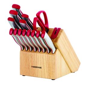 Farberware 5203702 Edgekeeper Knife Set, One Size, Red