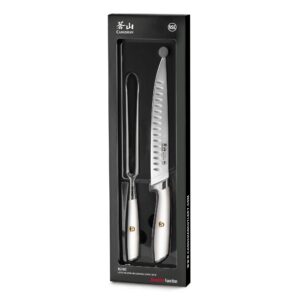 Cangshan L1 Series 1026962 German Steel Forged 2-Piece Carving Set, White