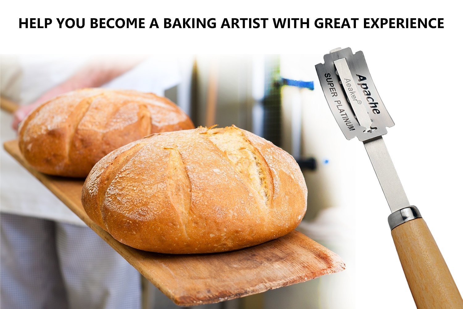 aeaker Hand Crafted Bread Lame with 5 Blades Included