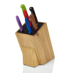 Kapoosh Dice Knife Block, Light Oak Woodgrain