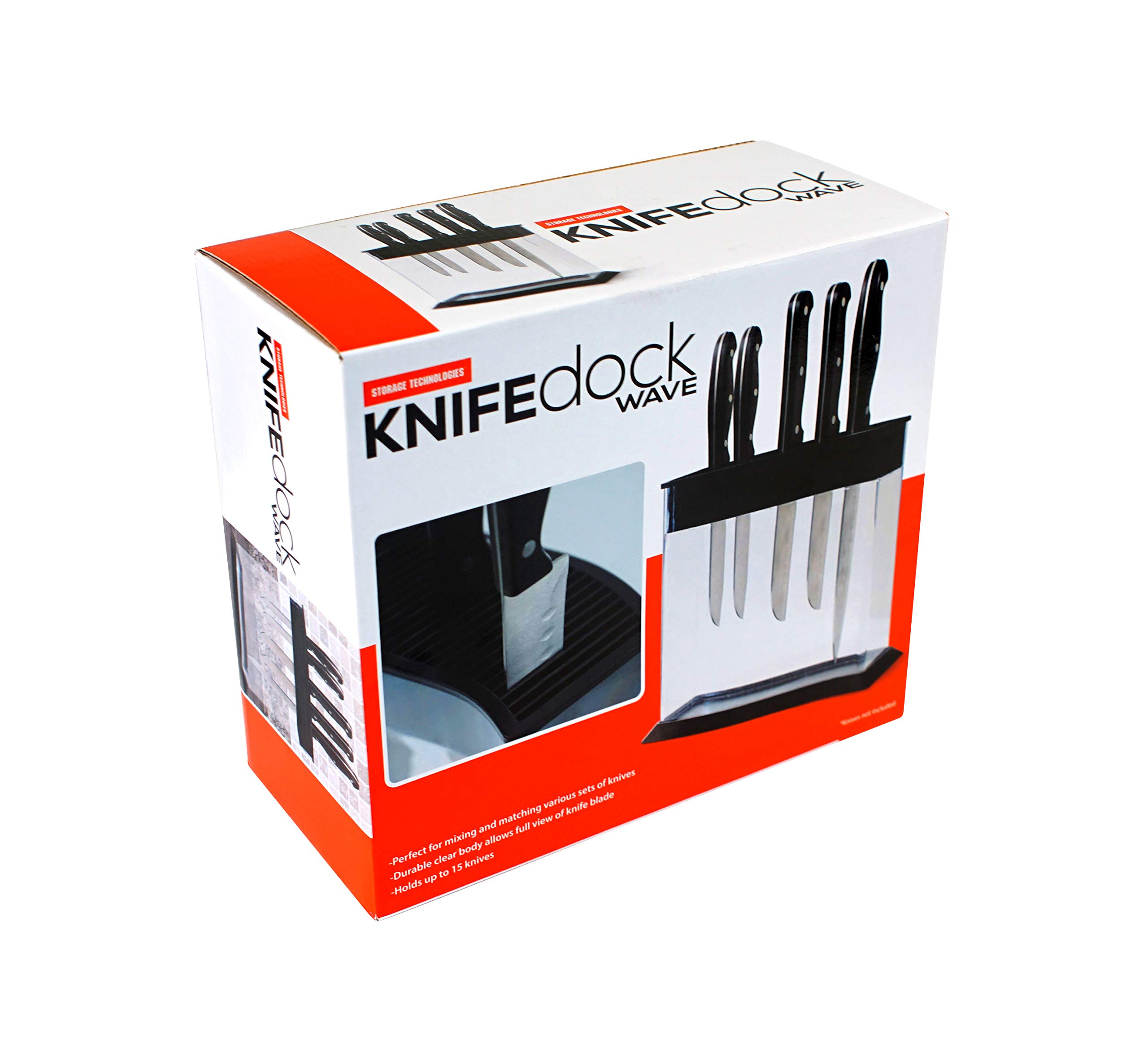 KNIFEdock WAVE by Storage Technologies. Revolutionary Kitchen Countertop Knife Storage. A beautiful way to display and identify each knife at a glance.The next generation knife block.(Holds 15 knives)