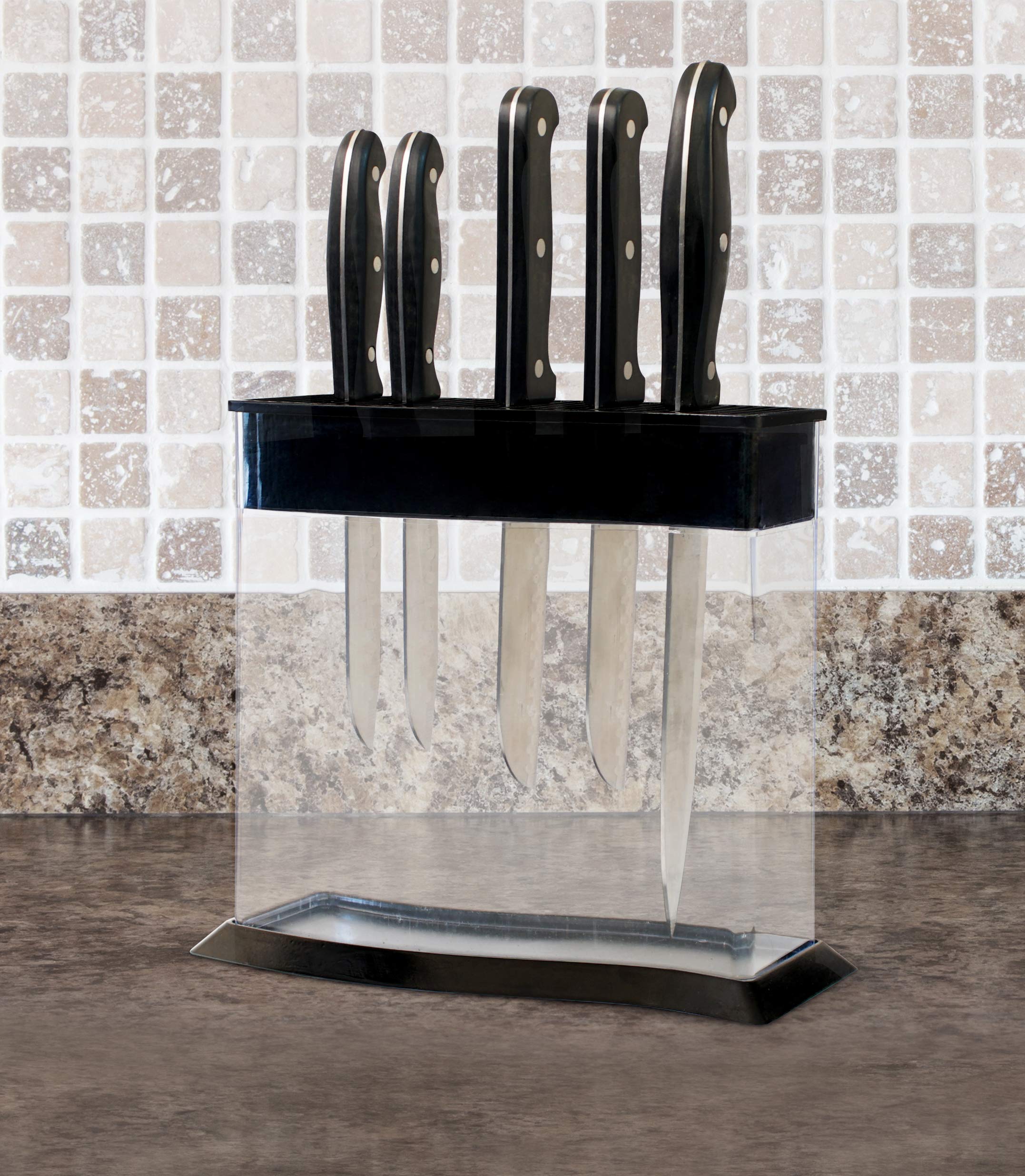 KNIFEdock WAVE by Storage Technologies. Revolutionary Kitchen Countertop Knife Storage. A beautiful way to display and identify each knife at a glance.The next generation knife block.(Holds 15 knives)