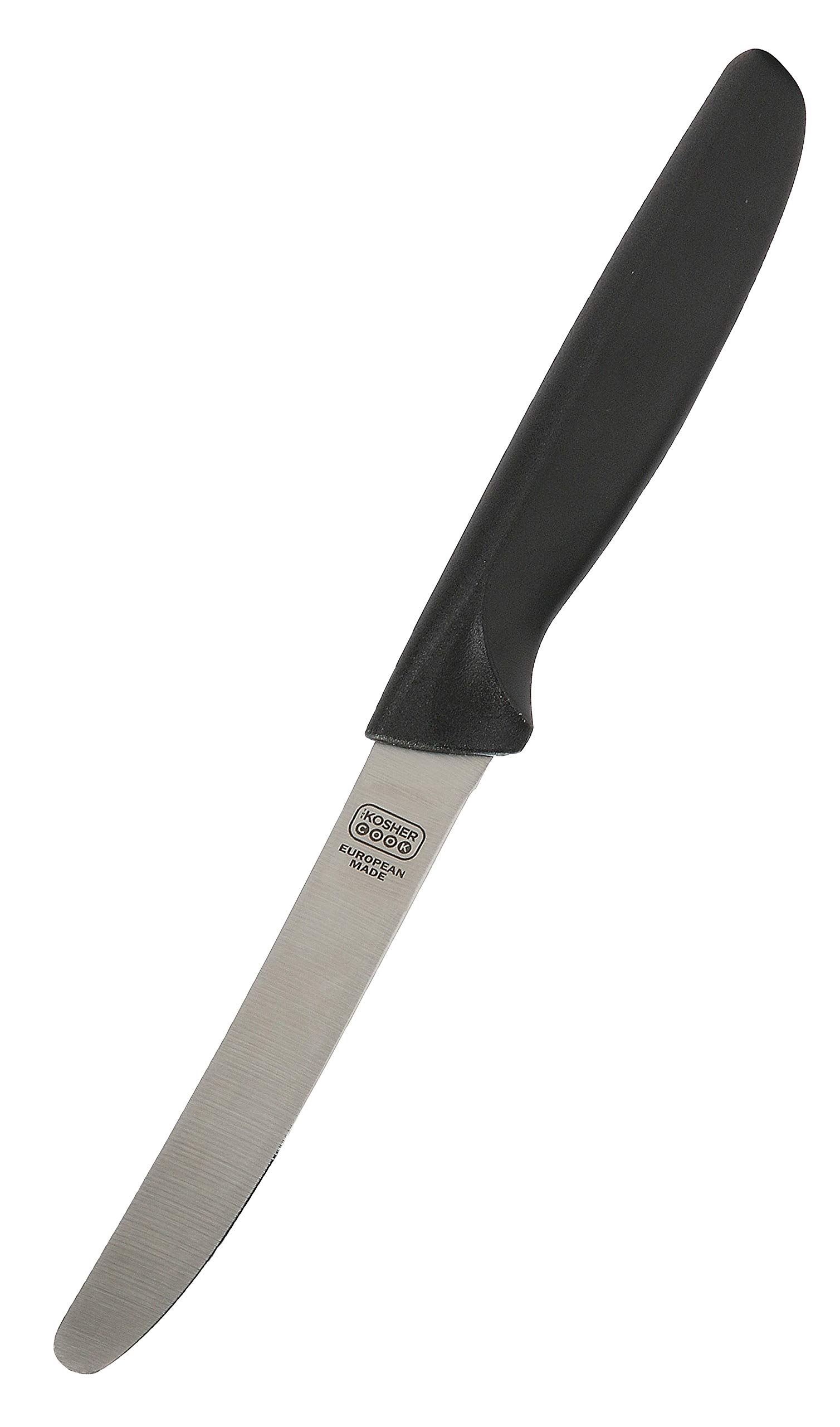 The Kosher Cook Parve Green Kitchen Knife – 4.5” Steak and Vegetable Knife - Razor Sharp Curved Tip, Straight Edge - Color Coded Kitchen Tools