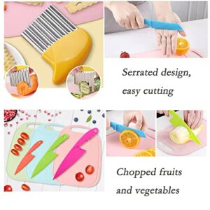 Kasiden Wooden Kids Knife for Cooking,6 Pieces Kid Safe Knives,Serrated Edges Toddler Knife,Potato Slicers Cooking Knives,Kitchen Toy,Chopper,Vegetable and Fruit Cutter (Over 3 Years Old)