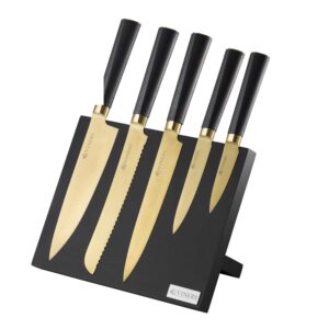 viners 6-piece knife block giftbox | titan gold