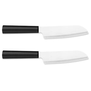 rada cutlery cook’s utility knife – stainless steel blade with black steel resin handle, 8-5/8 inch, 2 pack