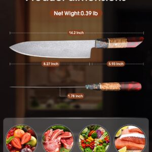 Huusk Japan Knife 8.27 Inch Razor Sharp Kitchen Knives Bundle with Boning Knife for Meat Cutting